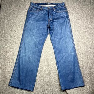 7 For All Mankind Jeans Mens 32 (33x30) A Pocket Relaxed Straight Button Fly